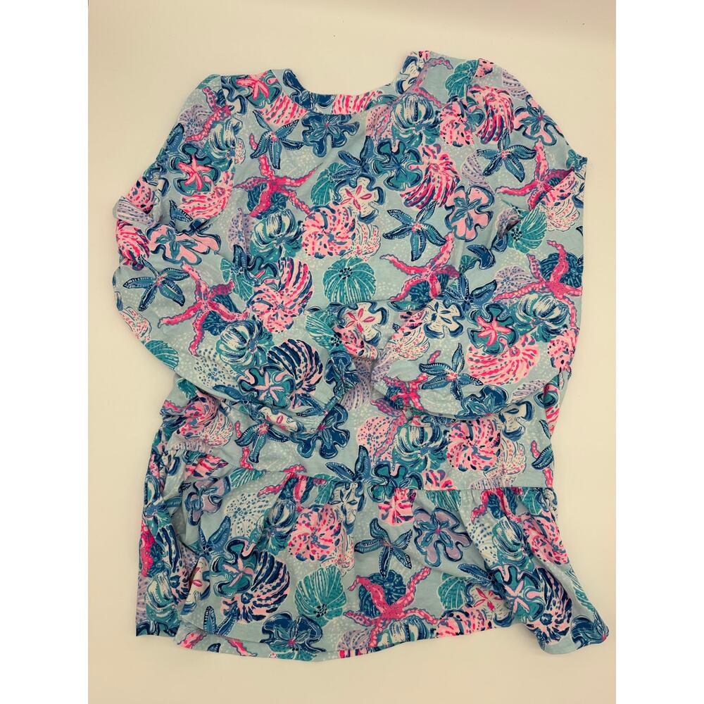 Lilly pulitzer alyssa long sleeve dress multi bahamas beachcomber large - Picture 3 of 3